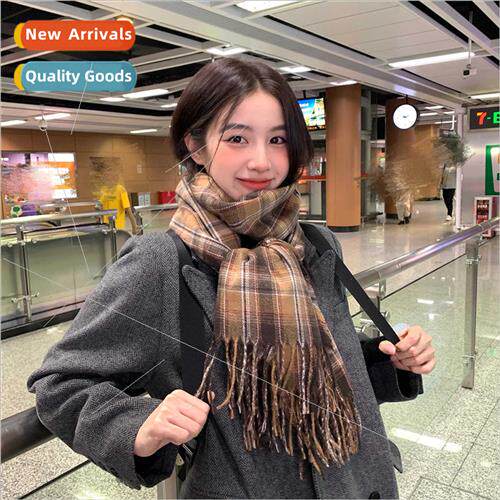 2022 new long plaid couple scarf women shawl retro hundred m