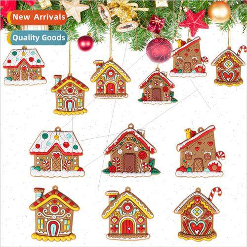New Christmas gingerbread house decorations pvc soft plastic