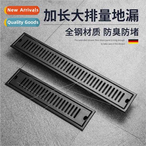 Black 304 long bar floor drain anti-odor gods bathroom showe