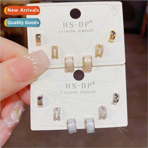 mple fashion niche curved earrings combination s925 silver p