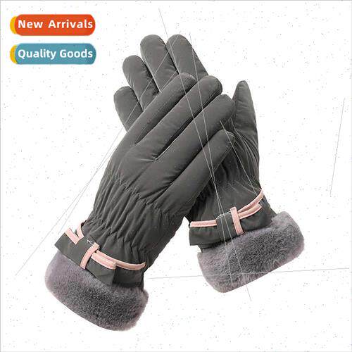 Winter touch screen ski gloves female padded thickened outdo