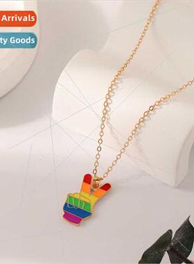 Spring Summer hundreds collarbone chain female rainbow color