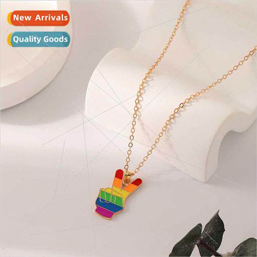 Spring Summer hundreds collarbone chain female rainbow color