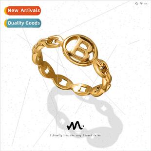 Europe hip ins hop cross letter ring tanium Medieval chain