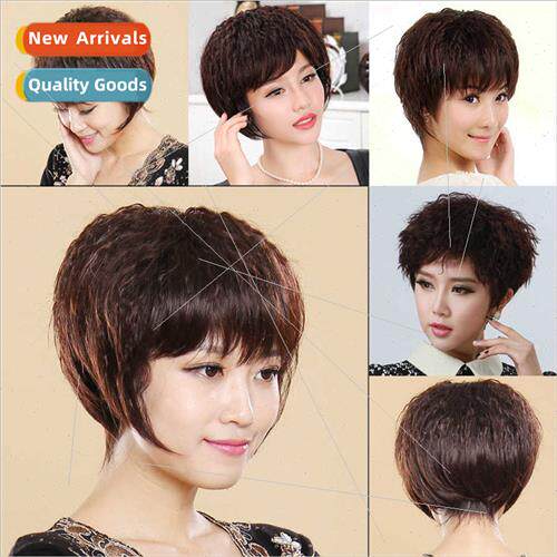 Wig piece head hair patch block short curly hair corn hot mi