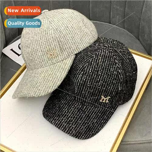 Hat female fall and winter new M label baseball cap show fac