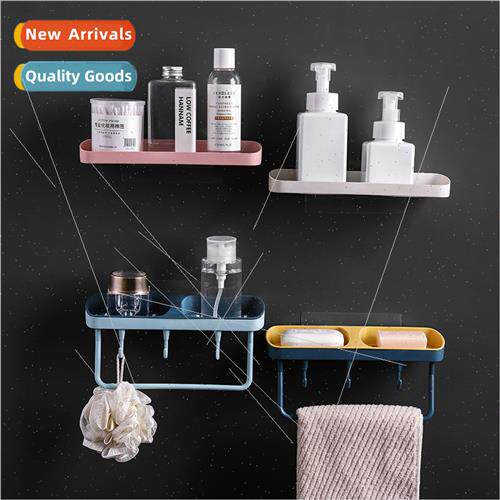 No-hole wall-mounted double compartment soap box bathroom dr
