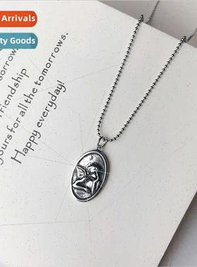 s925 silver necklace round coin necklace cute angel baby nec