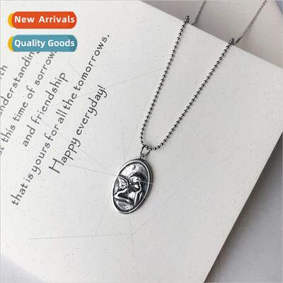s925 silver necklace round coin necklace cute angel baby nec