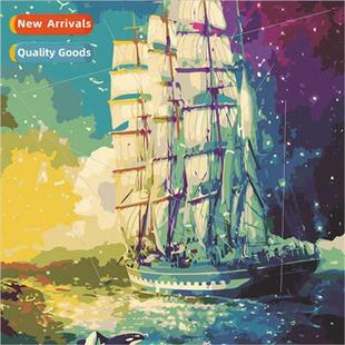 DIY sailboat dolphin Diamond round new full diamond painting