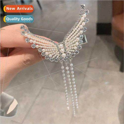 Korea diamond angel wings super fairy tassel hair clips brok