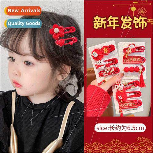 hair clips red hairpin headdress bangs broken hairpin baby b