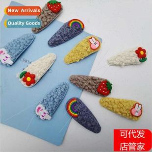 colorful plush girls Dongdaemun cut ins flower clip Korea