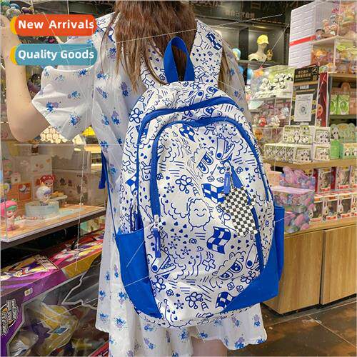 new niche fashion graffi men women  leisure bag Korean large