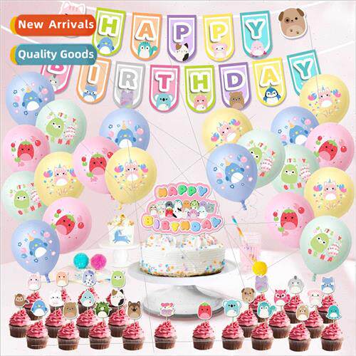 New Squishmallows plush toys theme party decorations pull fl
