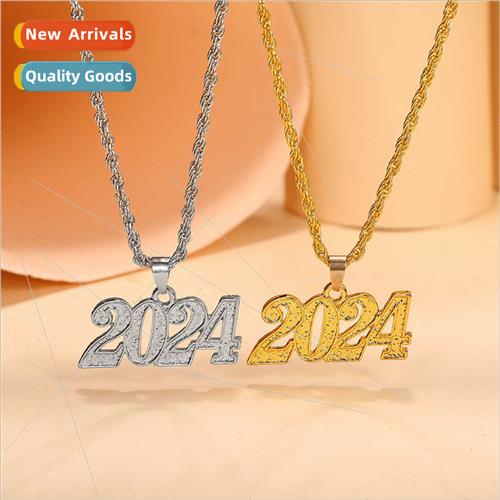 New Year 2024 number necklace men women Europe ins creative