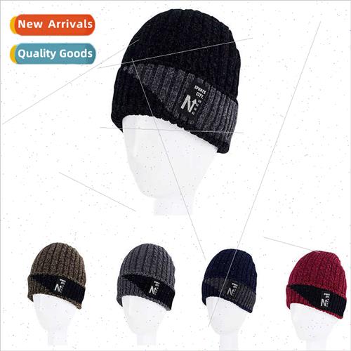 New men hats fall winter thickened woolen kn cap padded cold