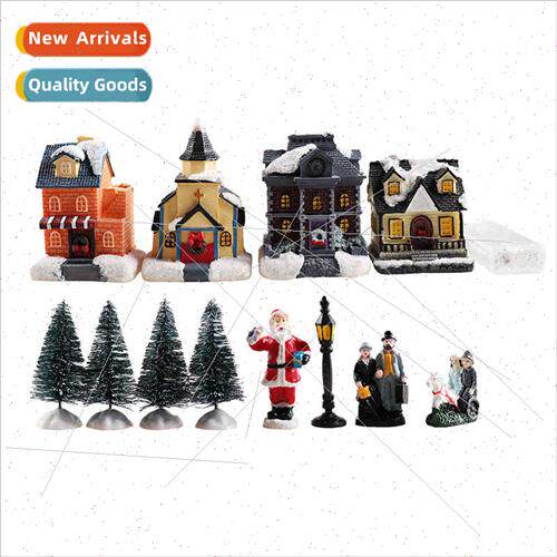 New Christmas decorations light-emting small house LED resin