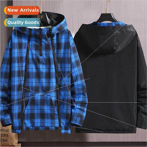 Men spring fall  hooded jacket men jackets casual loose nd l