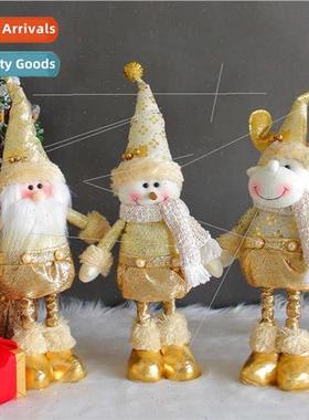Santa Claus Snowman Christmas Retractable Doll Gold Christma