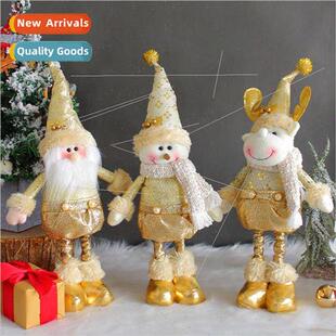 Santa Claus Snowman Christmas Retractable Doll Gold Christma