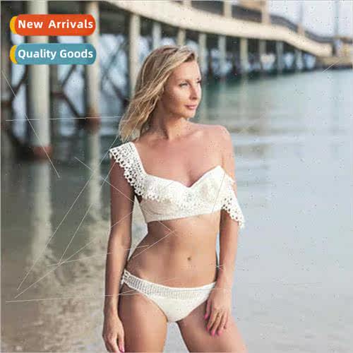 Bikini Swimwear Crochet Ruffle Women Spl Swimsu Plus ze Tie