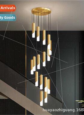 Staircase chandelier Scandinavian villa duplex long chandeli