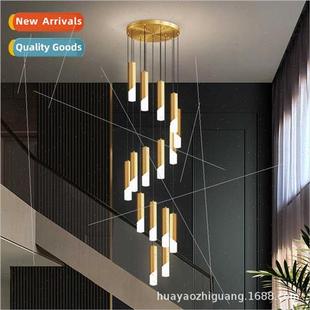 chandelier long Scandinavian duplex chandeli villa Staircase