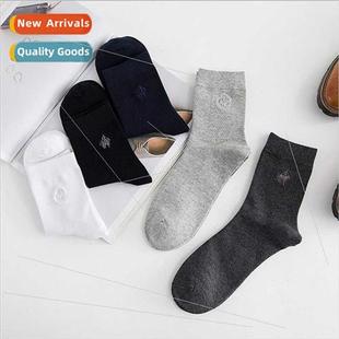 casual mid men solid breath cotton color socks PIERPOLO calf