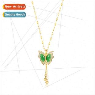 Tassel Green Butterfly Necklace Stainle Korea Hundreds Retro