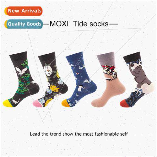 Ins couple cartoon printing socks  American nd socks Harajuk