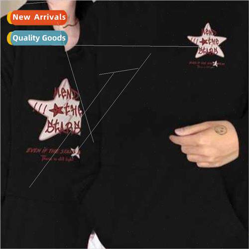 Autumn winter 2023  hoodie sweater couple letters star patte