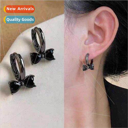 Dark lola zirconia bow earrings ins sweet cool wind earrings