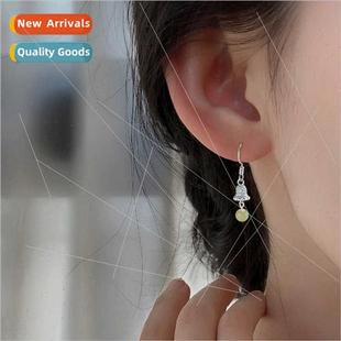 Orchid Flower Ear Jade Hooks Vintage Bell che Hotan Earrings