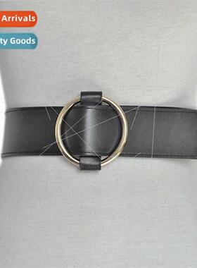 Europe Women Wide Belt 5cm mple Atmosphere Pu Imation Leathe