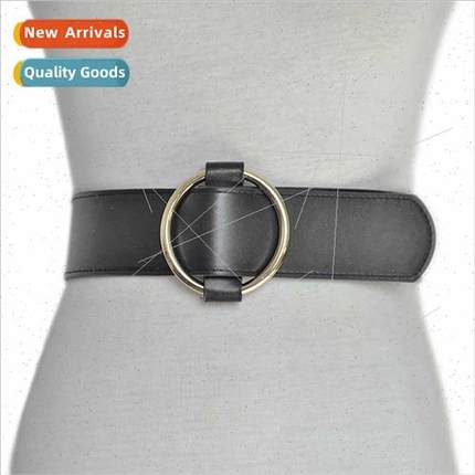 Europe Women Wide Belt 5cm mple Atmosphere Pu Imation Leathe