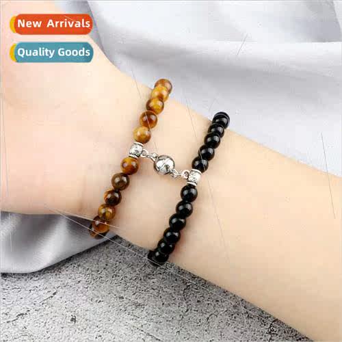 Couple beaded 6mm girlfriends pair magnet attraction elastic