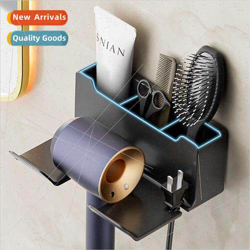 Hair dryer shelves no hole bathroom multi-function hair drye