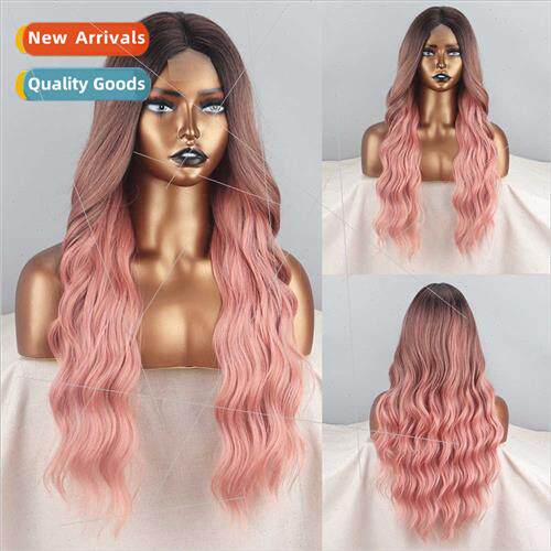Lace Wig Europe Black Pink Gradient Long Large Curly Chemica