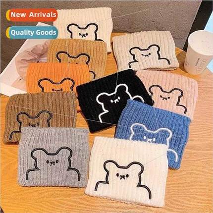 Autumn winter sports hair bands Korea wide wool bear embroid