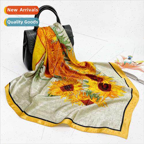 New simulation silk scarf women large square scarf 90cm head