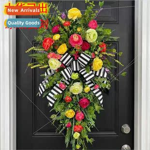 New Spring Summer Wreath Swag Front Door Upside Down mulatio