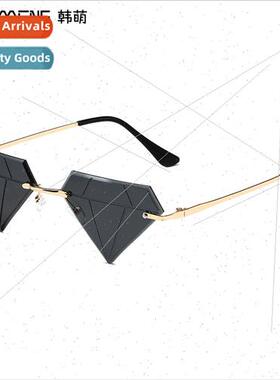 Europe diamond sunglasses fashion nd sunglasses metal rimles