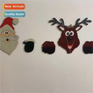 Santa Claus Reindeer New Art Wooden Snowman Hangin Christmas