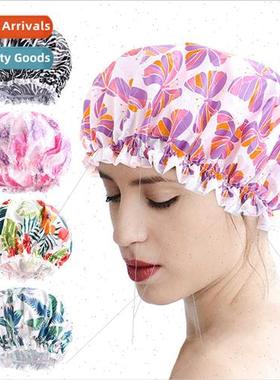 Home EVA printed waterproshower cap dustproanti-smoke hair c