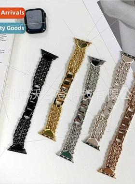 适用apple metal double row chain metal watch bapple watchSE/