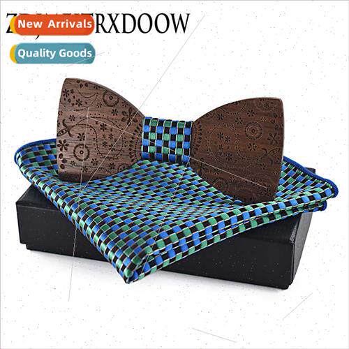 2018 New Adult Paisley Business Casual Party Wooden Bow Tie