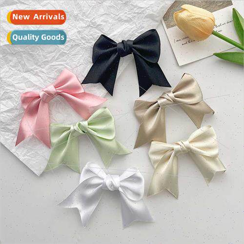 Sweet lovely bow hair clips female simple senior sense hair