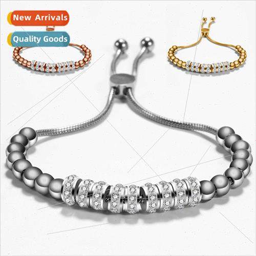 Europe ins diamonds simple fashion gold round beads bracelet