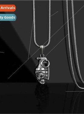 Europe punk hip-hop necklace men skull grenade pendant perso
